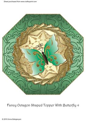 Fancy Octagon Shaped Topper with Butterfly 4