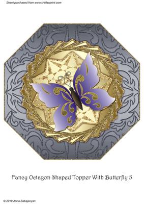 Fancy Octagon Shaped Topper with Butterfly 5