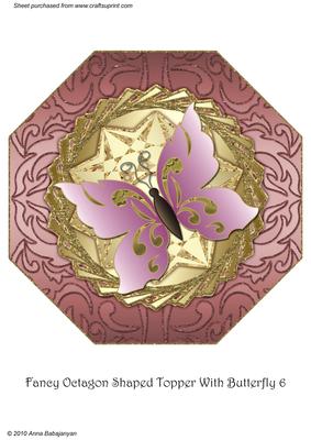 Fancy Octagon Shaped Topper with Butterfly 6
