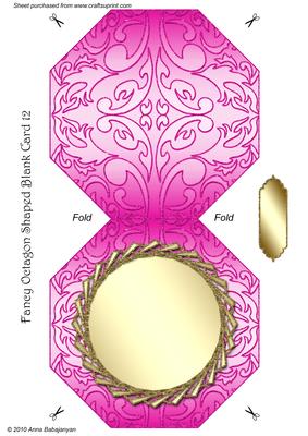 Fancy Octagon Shaped Blank Card 12