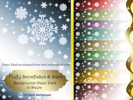 Fluffy Snowflakes & Stars Backgrounds Paper Pack