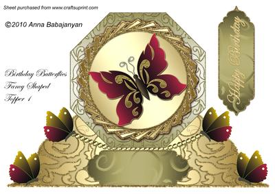 Birthday Butterflies Fancy Shaped Topper 1