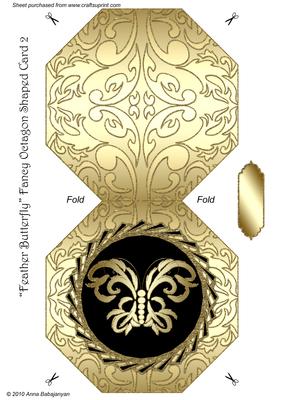 Feather Butterfly Fancy Octagon Shaped Card 7
