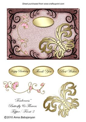 Tenderness Butterfly & Flowers Topper/ Front 3