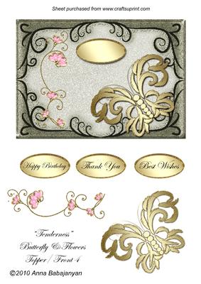 Tenderness Butterfly & Flowers Topper/ Front 4