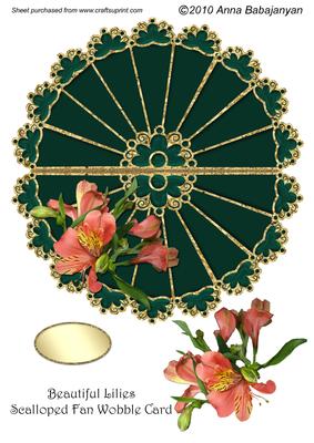 Beautiful Lilies Scalloped Fan Wobble Card