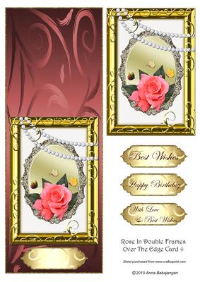Rose in Double Frames Over the Edge Card 4