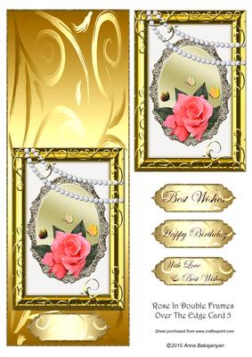 Rose in Double Frames Over the Edge Card 5