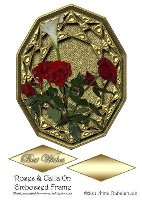Roses & Calla on Embossed Frame