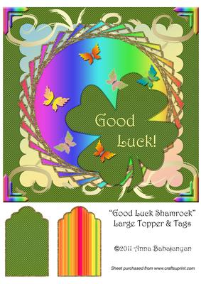 Good Luck Shamrock Large Topper & Tags
