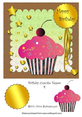 Birthday Cupcake Topper 4