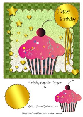 Birthday Cupcake Topper 5