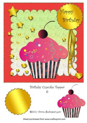 Birthday Cupcake Topper 6