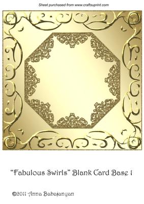 Fabulous Swirls Blank Card Base 1