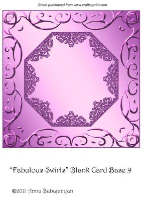 Fabulous Swirls Blank Card Base 9