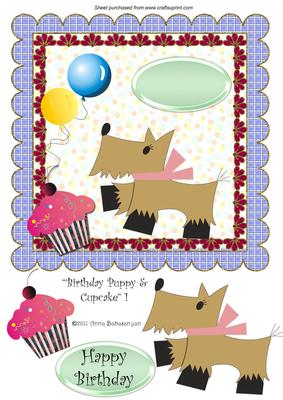 Birthday Puppy & Cupcake 1