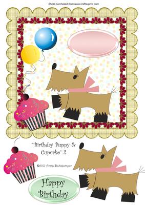 Birthday Puppy & Cupcake 2