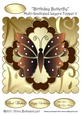 Birthday Butterfly Multi-scalloped Layers Topper 2
