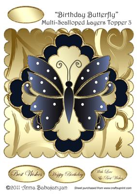 Birthday Butterfly Multi-scalloped Layers Topper 3
