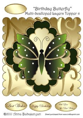 Birthday Butterfly Multi-scalloped Layers Topper 4