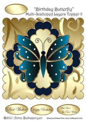Birthday Butterfly Multi-scalloped Layers Topper 5