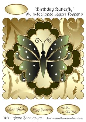 Birthday Butterfly Multi-scalloped Layers Topper 6