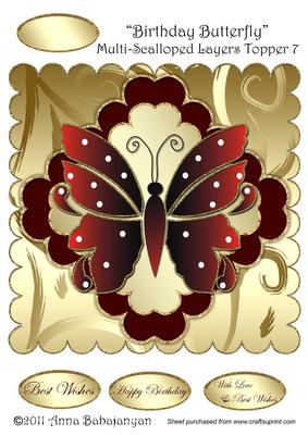 Birthday Butterfly Multi-scalloped Layers Topper 7