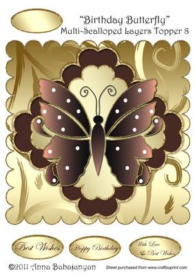 Birthday Butterfly Multi-scalloped Layers Topper 8
