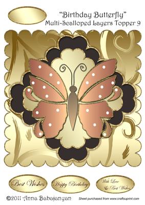 Birthday Butterfly Multi-scalloped Layers Topper 9