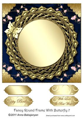 Fancy Round Frame with Butterfly 7