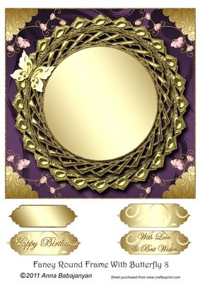 Fancy Round Frame with Butterfly 8