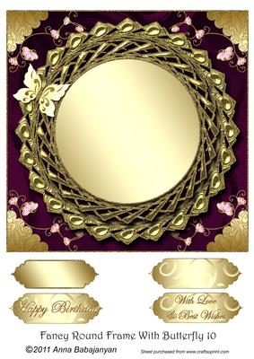 Fancy Round Frame with Butterfly 10
