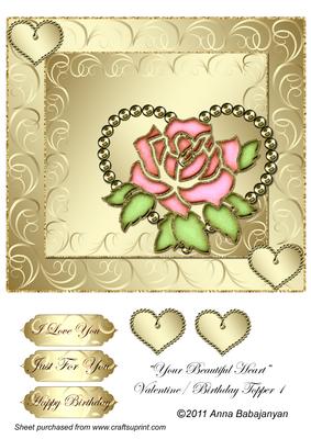 Your Beautiful Heart Valentine / Birthday Topper 1
