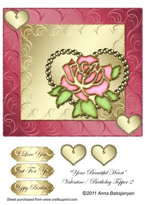 Your Beautiful Heart Valentine / Birthday Topper 2