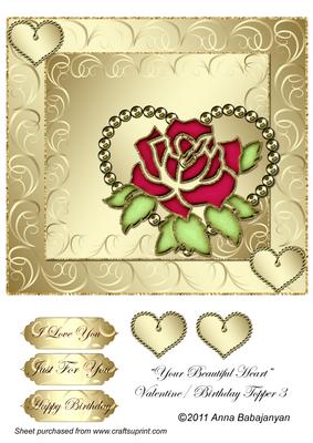 Your Beautiful Heart Valentine / Birthday Topper 3