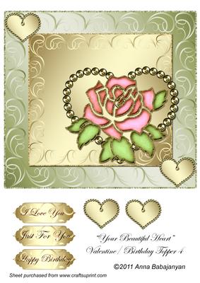 Your Beautiful Heart Valentine / Birthday Topper 4