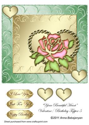 Your Beautiful Heart Valentine / Birthday Topper 5