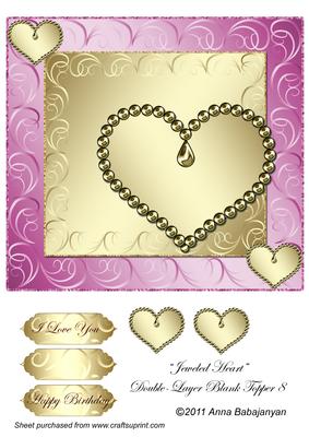 Jeweled Heart Double-layer Blank Topper 8