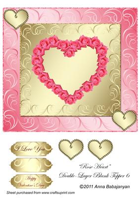 Rose Heart Double-layer Blank Topper 6