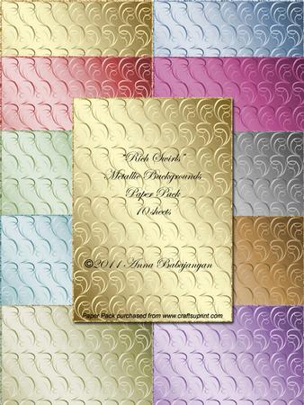 Rich Swirls Metallic Backgrounds Paper Pack