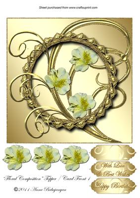 Floral Composition Topper / Card Front 1