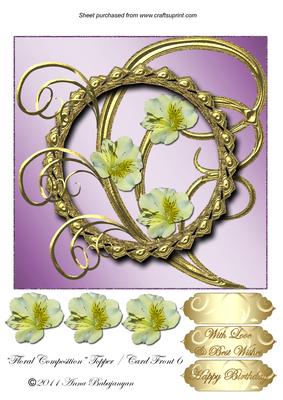 Floral Composition Topper / Card Front 6