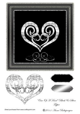 One of a Kind Black & Silver Topper