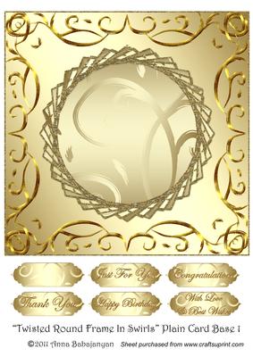 Twisted Round Frame in Swirls Plain Card Base 1