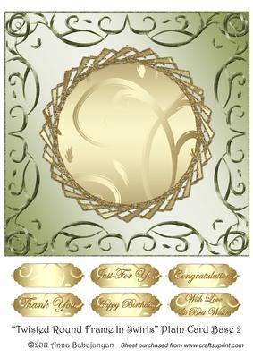 Twisted Round Frame in Swirls Plain Card Base 2