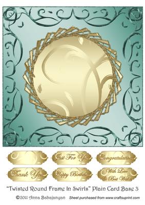 Twisted Round Frame in Swirls Plain Card Base 3