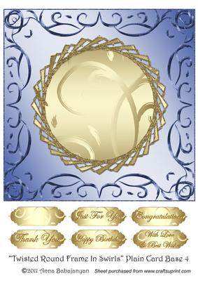 Twisted Round Frame in Swirls Plain Card Base 4