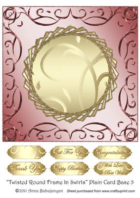 Twisted Round Frame in Swirls Plain Card Base 5