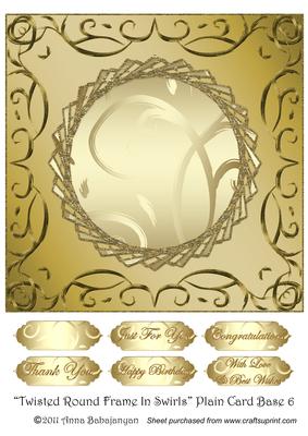 Twisted Round Frame in Swirls Plain Card Base 6
