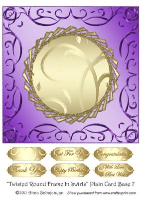 Twisted Round Frame in Swirls Plain Card Base 7